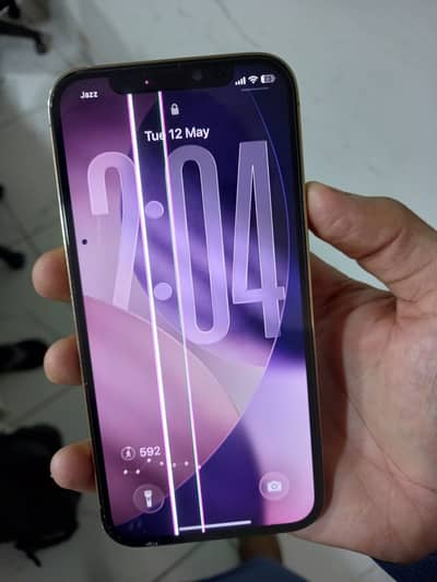 Iphone 12 pro original panel line and minor dot visible in image