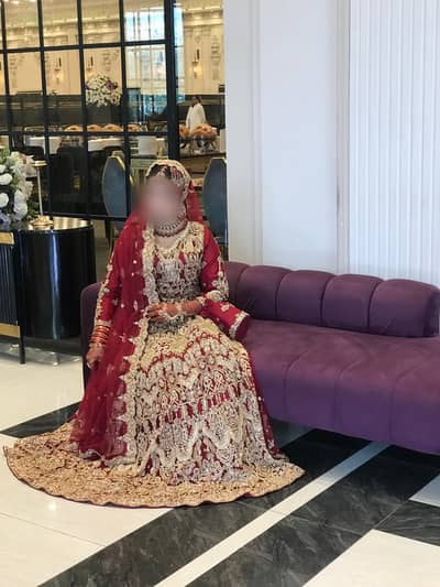 Blood red colorl bridal lhnga