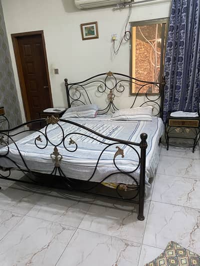 Iron Bed With Mattress Urgent Sale