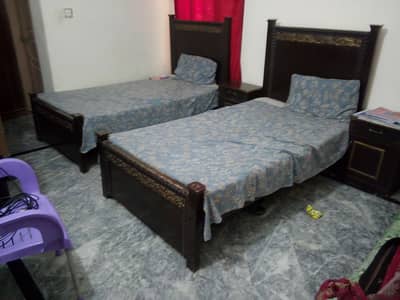 bed and side table