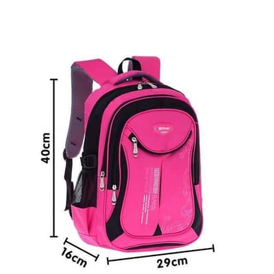 pink Nylon school backpack