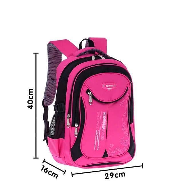 pink Nylon school backpack 0
