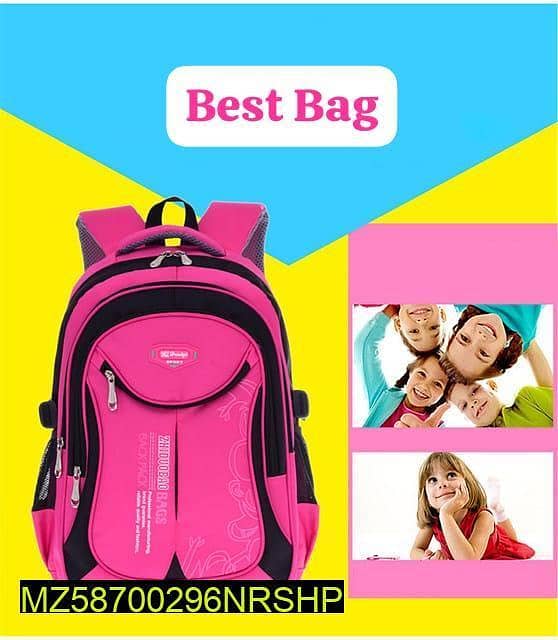 pink Nylon school backpack 2
