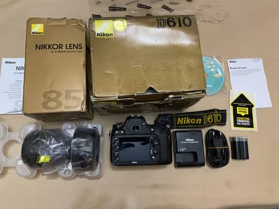 Nikon d610 full frame body with Af-S 85mm f1.8g portrait lens for sale