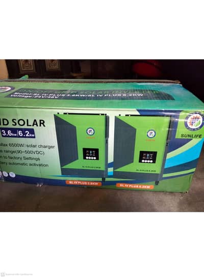 3.6kw Hybrid inverter. PV range 6kw. Work with and without battery