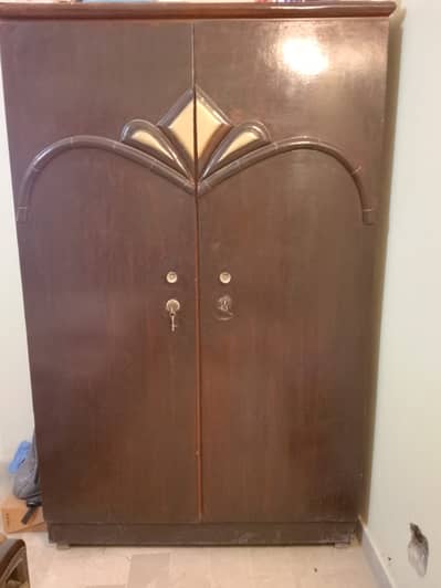 Wooden 2 Door Almari and Double bed