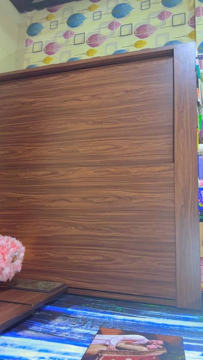 Bed and wardrobe