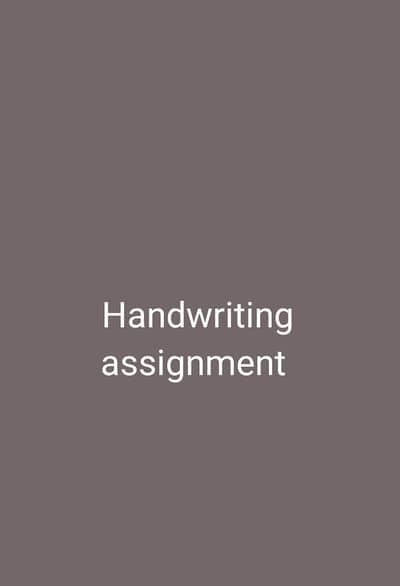 Handwriting assignment