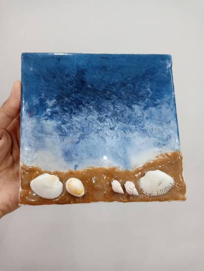 Handmade Resin Seascapes 6x6 inch | Wall Decor |New| Hyderabad