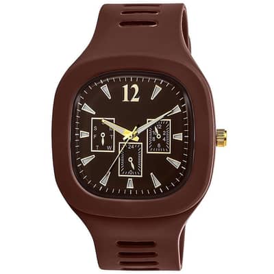 Men silicon brown watch