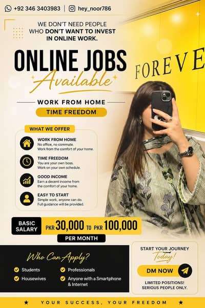WE ARE HIRING MALE AND FEMALE PERSONS FOR  ONLINE WORKING