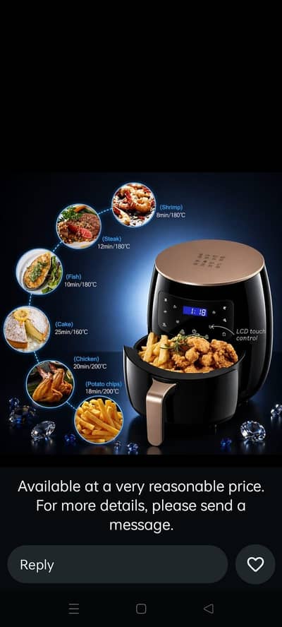 Air fryer 6 ltr. Capacity