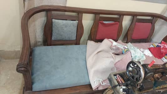 wooden sofa set plus iron table