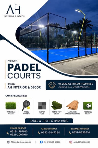 Sports flooring - Artificial grass - Astro Turf - Grass - Padel court