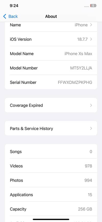 Iphone Xs Max 256GB