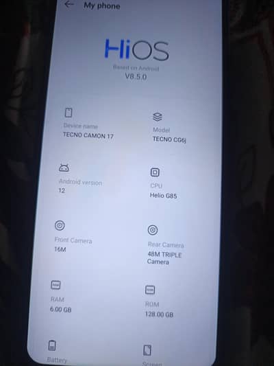 techno camon 17 6 gb 128