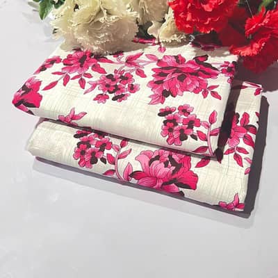 Premium Floral Print Unstitched 2-Piece Ladies Suit