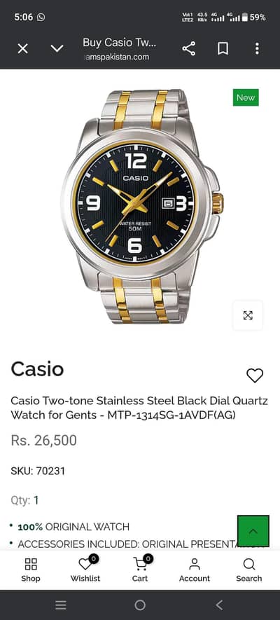 Original Casio watch Japan made