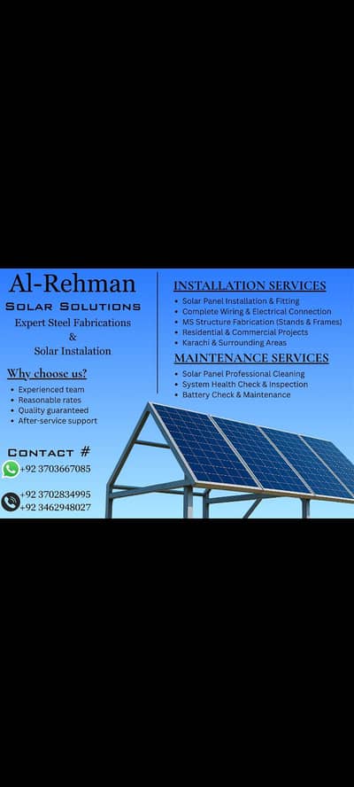 Solar panels installation and Fabrication