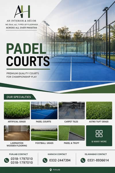 Sports flooring - Artificial grass - Astro Turf - Grass - Padel court