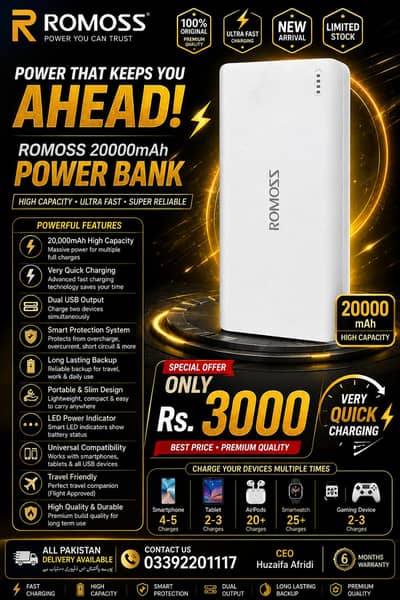 ROMOSS POWERBANK 20000MAH