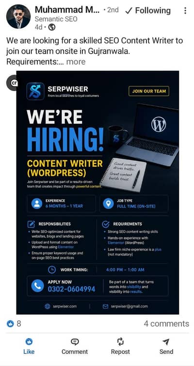Seo Content writer