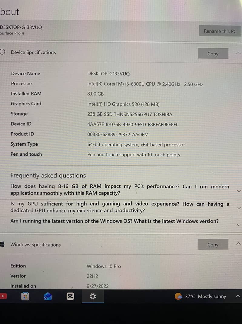 Microsoft Surface Pro 4 2