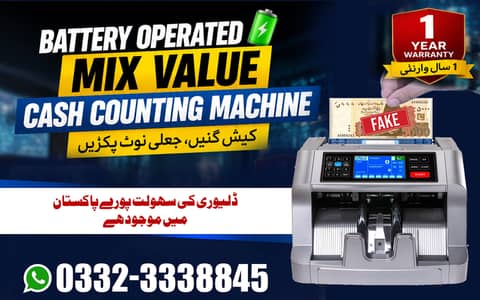 battery oprated portable mix value cash counting machine safe locker