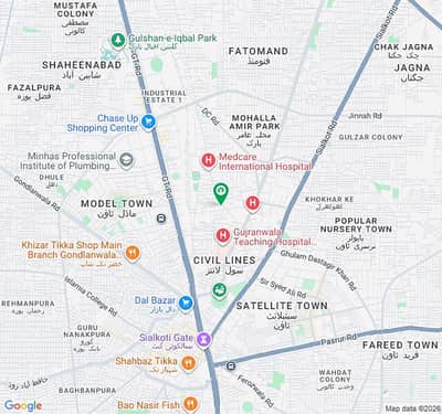 A 96 Marla Commercial Corner plot at the intersection of Gill Road and Asghar Ali Road opposite commissioner house