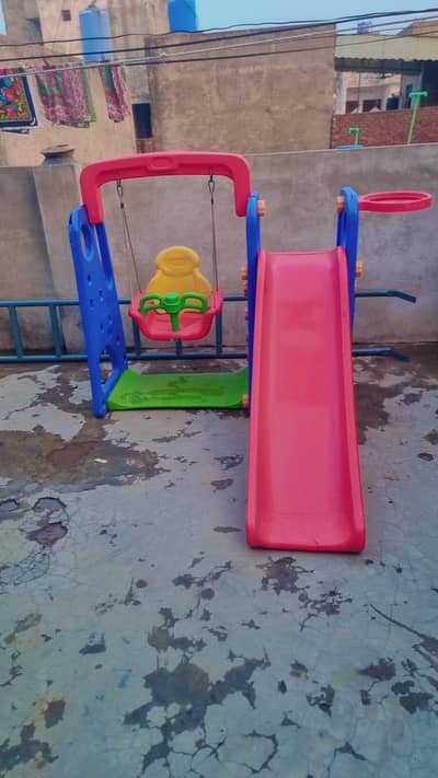 3 in 1 plastic large slide & swing  for kids