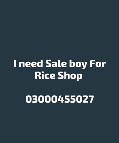 I need Sale man for Rice Shop Experience Not Required