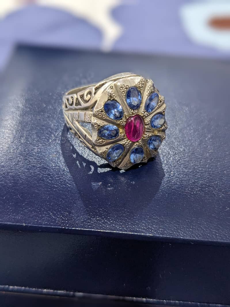 Ceylon Neelam and Ruby Ring 1