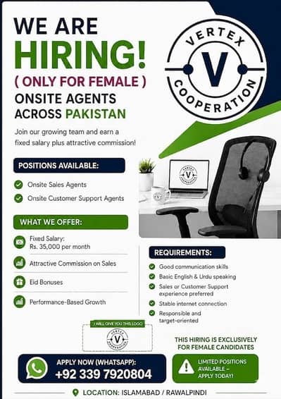 Female Support & Sales Agents Required | Apply Now