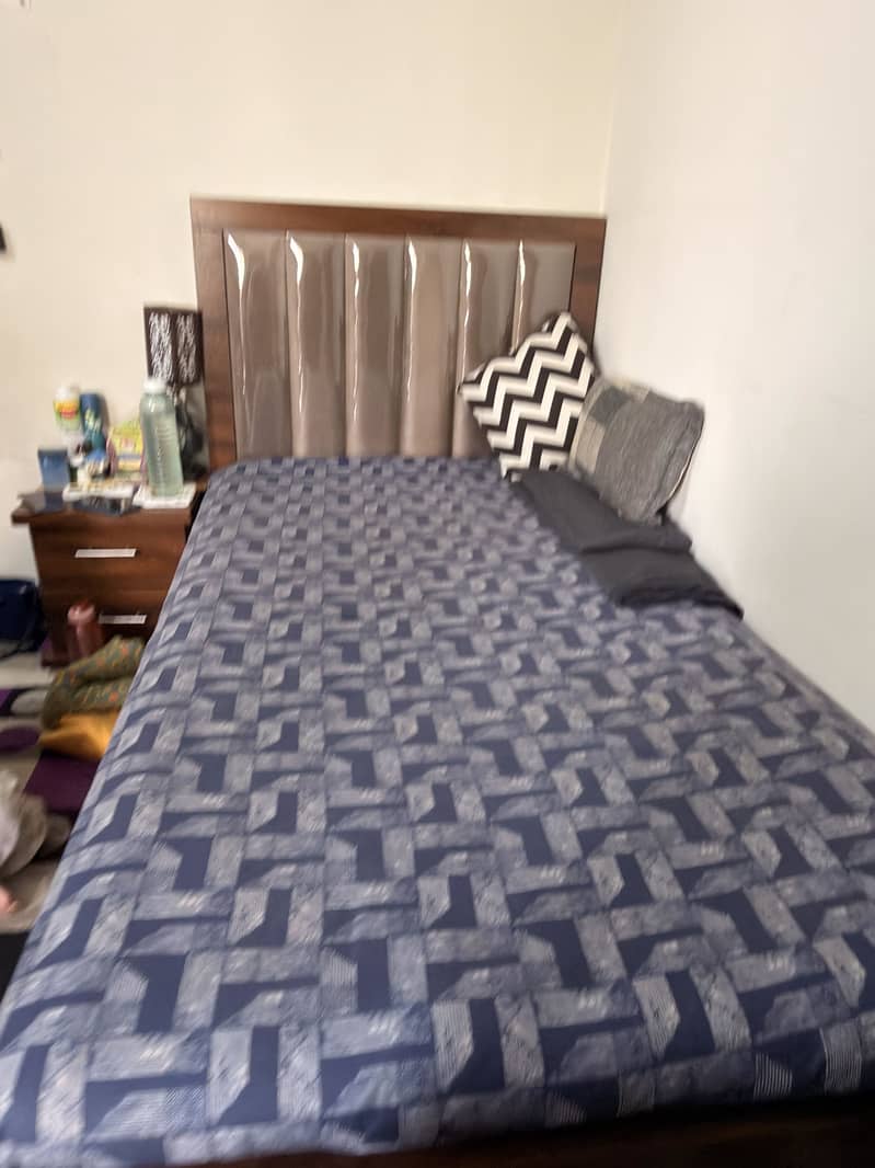 single bed with side table without mattress 2