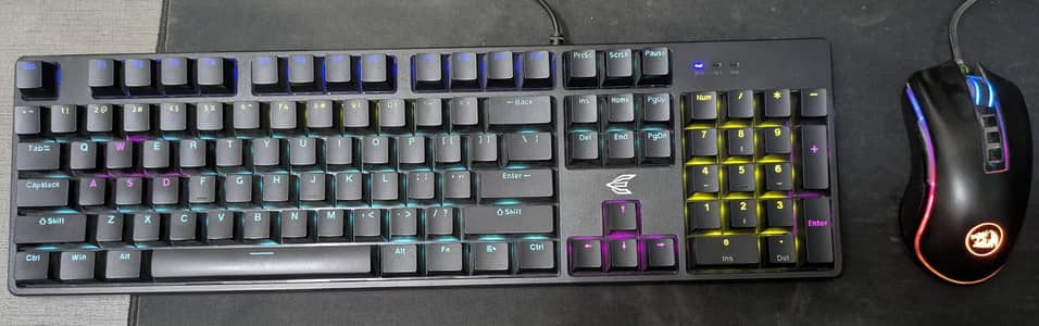 Mechanical RGB Keyboard ( Blue Switch ) with Redragon M711 cobra mouse