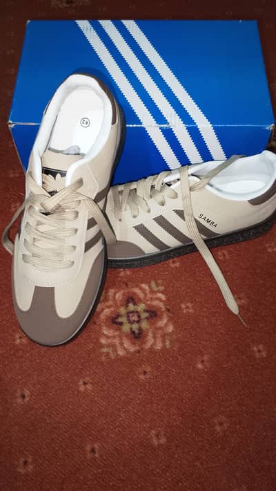 Adidas Samba Beige & Brown Sneakers (Size 43)