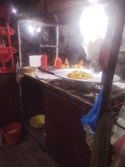 samosa roll chips counter with All setup