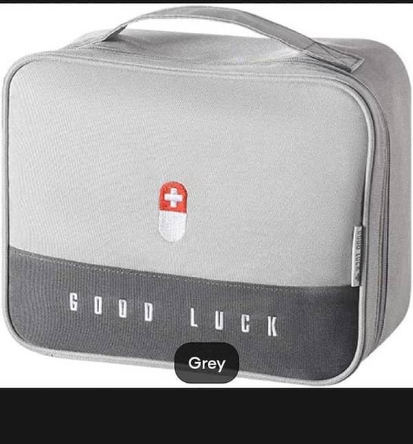 as Household Portable Waterproof Outdoor Travel Medical Multi-Pocket Medicine First Aid Kit Storage Bag