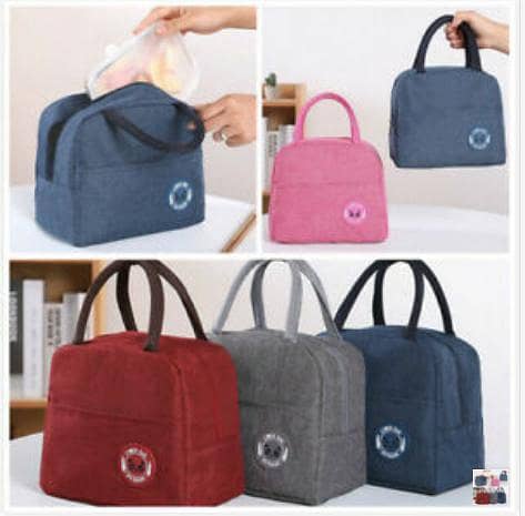 A-S Insulation HOT and COLD Lunch Bag Canvas Bags Fresh Handbag Thickened Aluminum film Bag - Multi