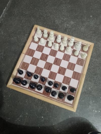 Chess two games with foldable magnetic