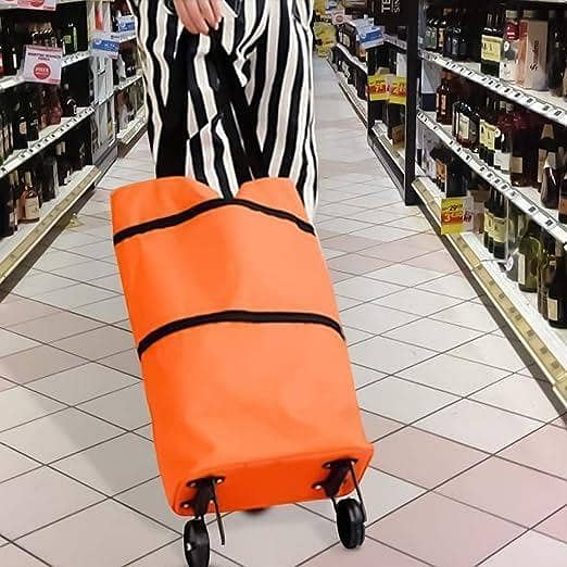 Multi-Function Folding Shopping Bags Trolley Bag Reusable Bag Food Bag Organizer Grocery Shopper Lightweight Foldable Trolley With Wheels - Multi Design and Multi Colour