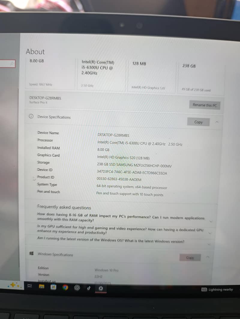 Microsoft Surface pro 4 2
