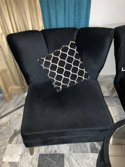 Modern Luxury Black Velvet Chair Set