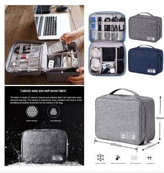 Universal Travel Mobile Accessories Cable Organizer Bag Pouch Carry Travel Gadget Bag for Cables Plug and More Perfect Size Fits for Pad Phone Charger Hard Disk
