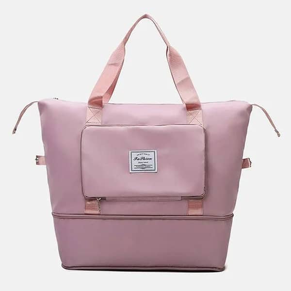 Foldable Waterproof Large Luggage Travel Duffel Bag with Dry-Wet Separation Overnight Carry on Weekend Bag Handbag Lightweight for Sports Gym and Vacation