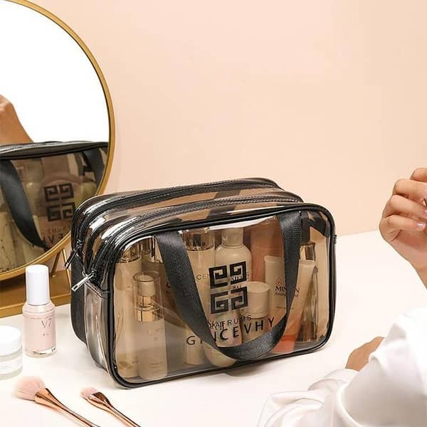 Multipurpose Waterproof Cosmetic Toiletry Transparent Makeup Beauty Travel Pouch Bag Organizer