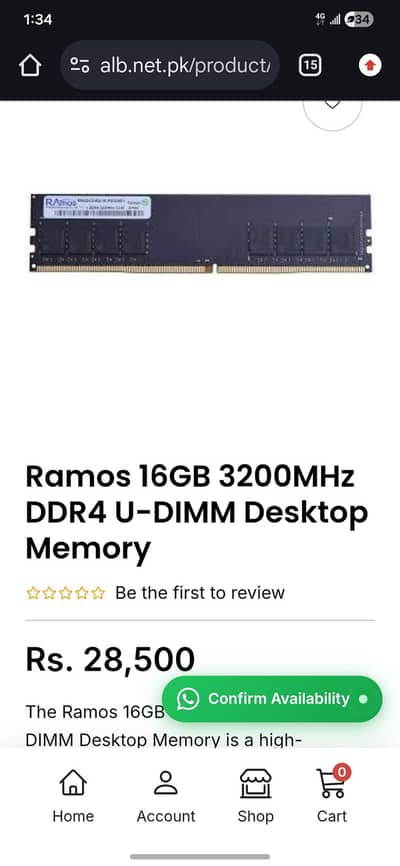 Ramos 16gb ddr4 3200mhz ram