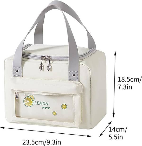 MMTS Insulation HOT and COLD Lunch Bag Aluminum film Bag Lemon Design - Green
