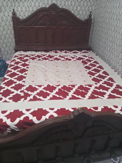 double bed wooden