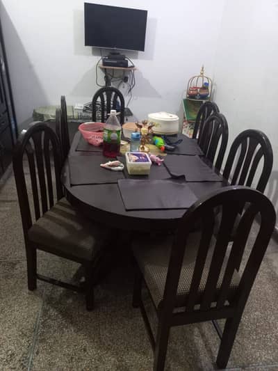 8 chairs very heavy shesham wood dining table